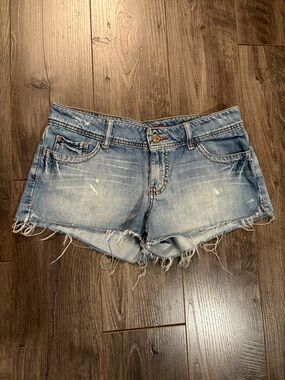 Vintage American Eagle Jean Shorts short shorts denim pink rhinestones